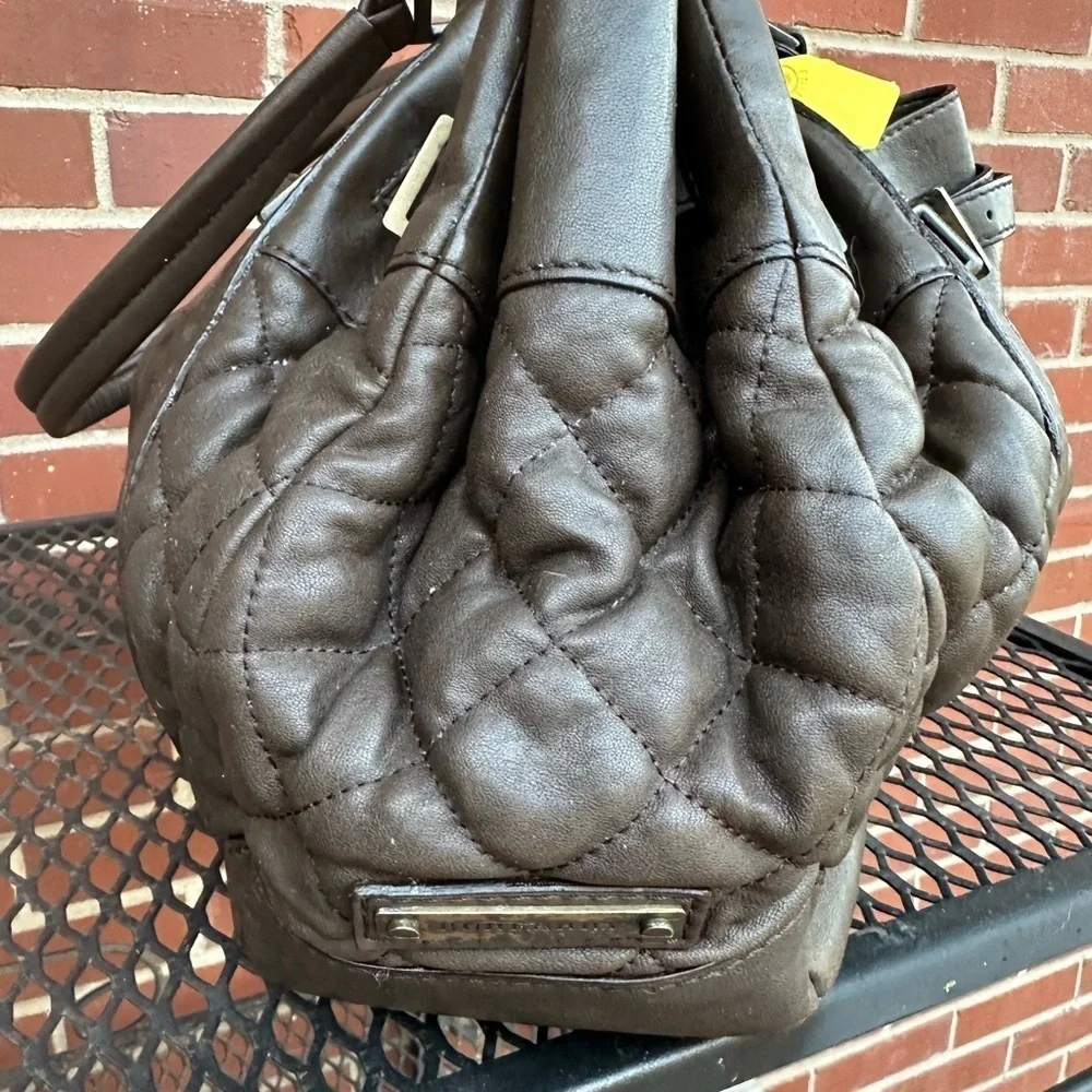 Burberry Quilted huge Leather Shoulder Bag in Dark Brown